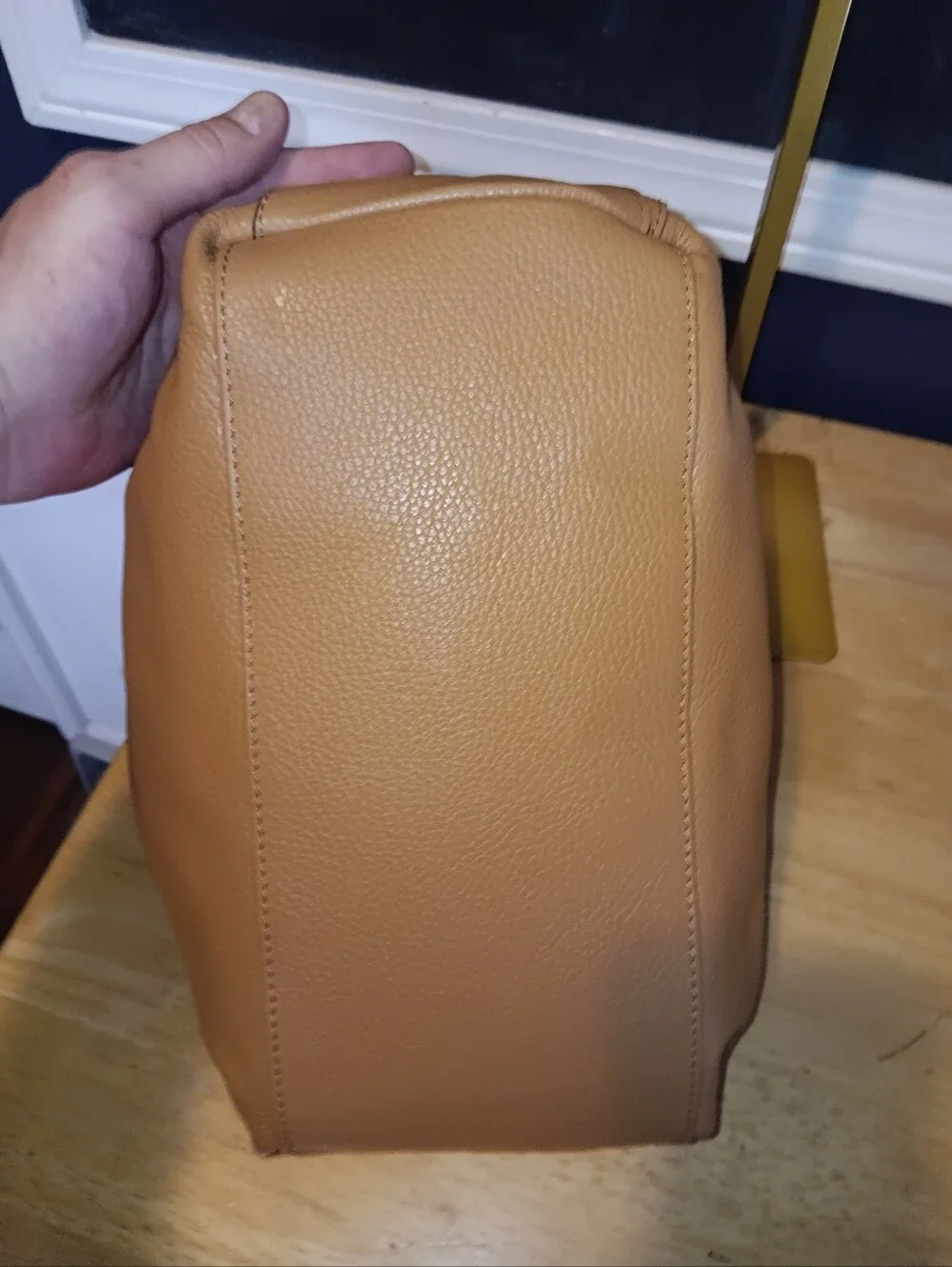 Tano Tan Leather Shoulder Hobo Bag With Long Strap